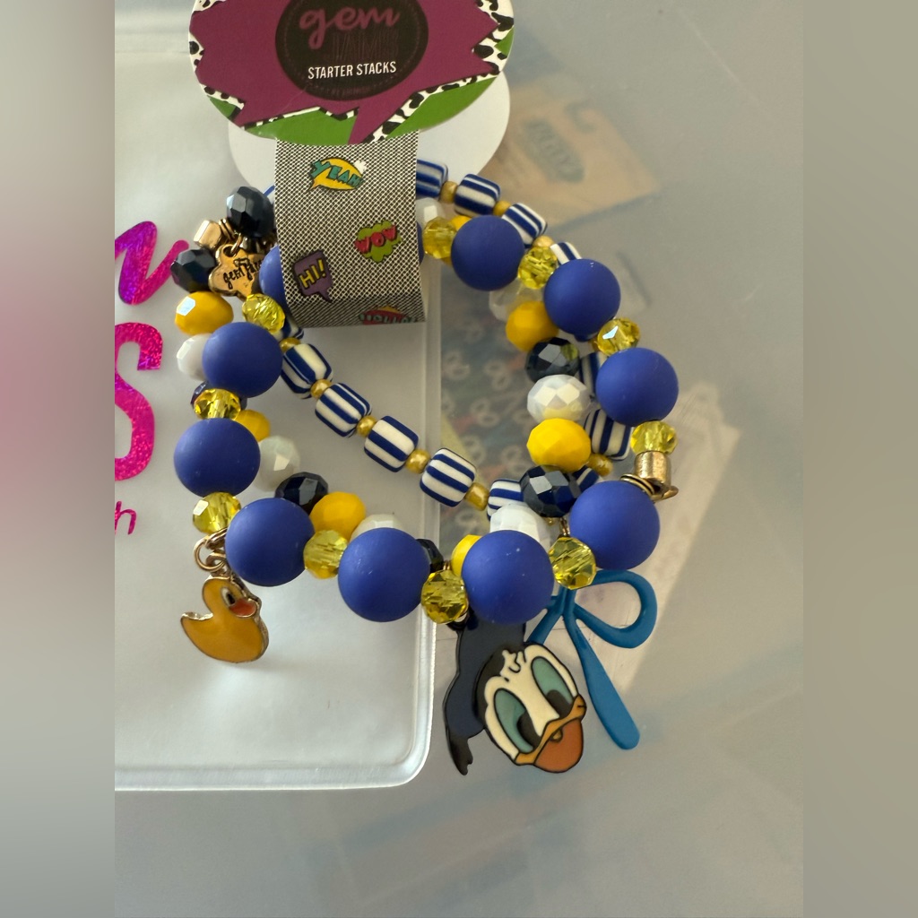 New With Tags Erimish Gem Jams Starter Bracelet Stack Donald Duck Set! Kid Size!